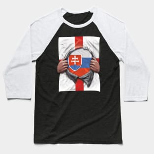 Slovakia Flag English Flag Ripped Open - Gift for Slovakian From Slovakia Baseball T-Shirt